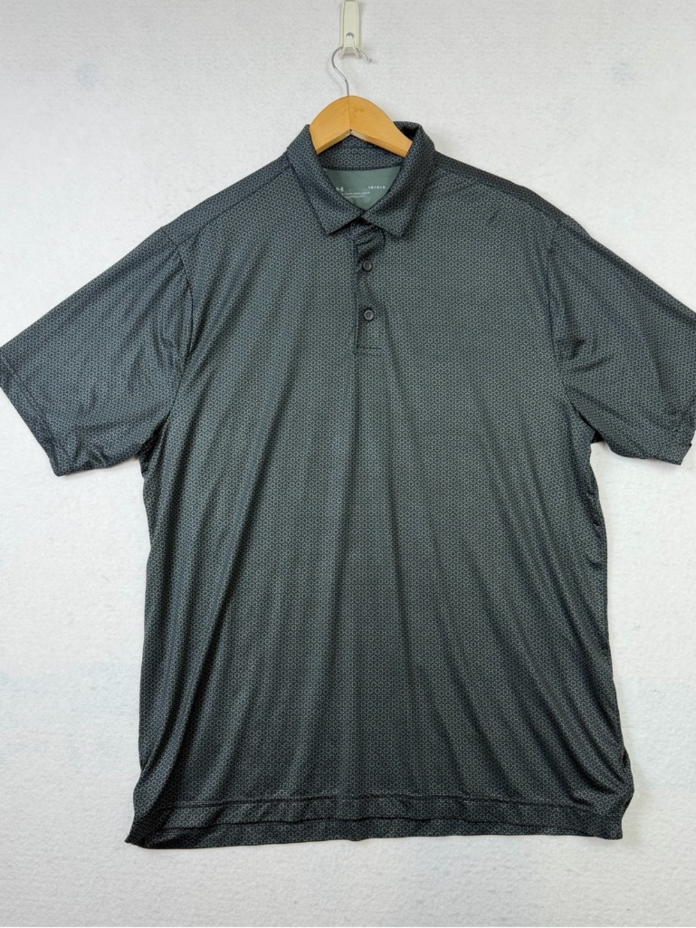 Under Armour Polo Shirt Mens Large Gray Floral Geo Print Golf Performance